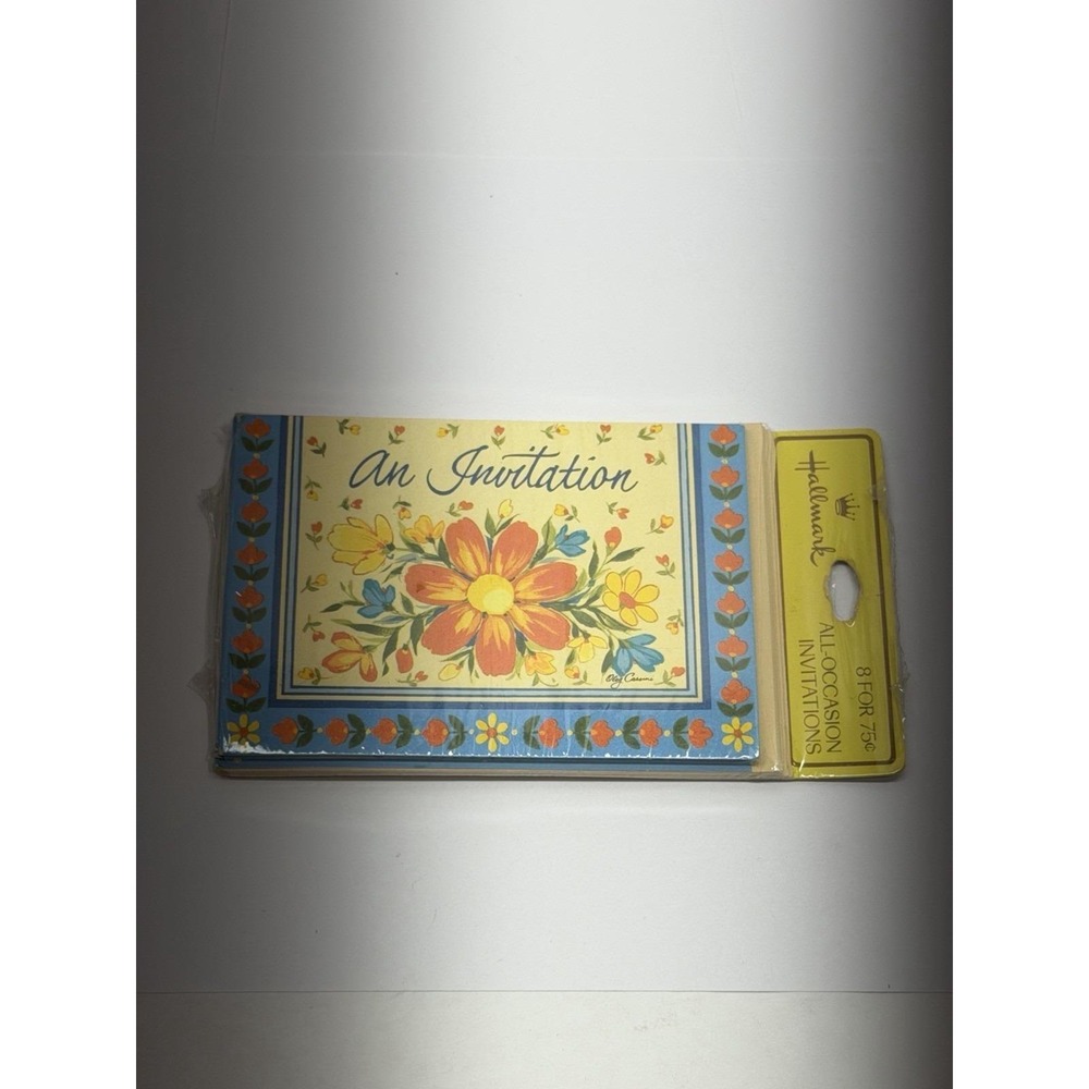 Vintage Hallmark All Occasion‎ Invitations Floral Oleg Cassini Sealed NOS 8-pack